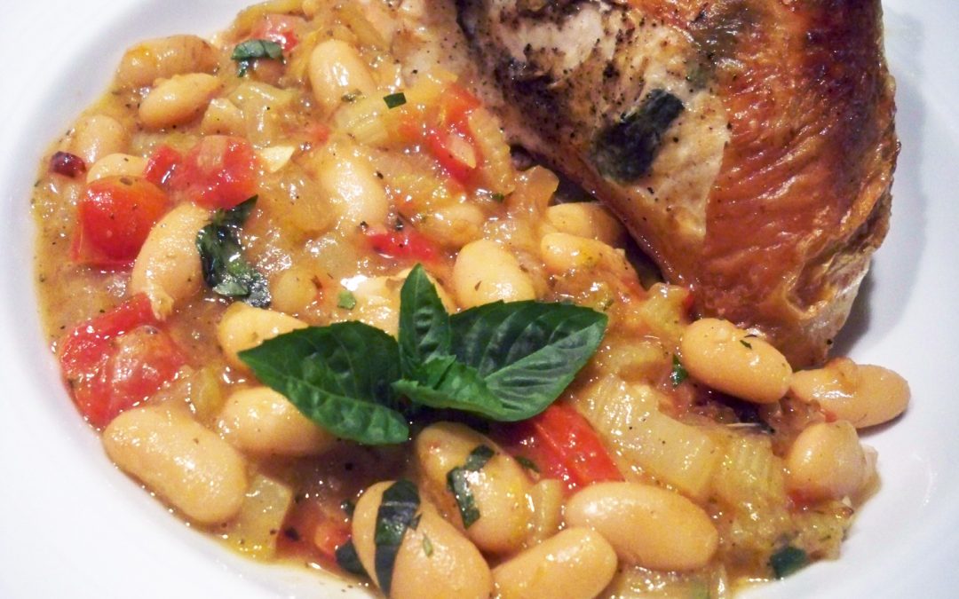 Basil Chicken with White Cannellini Beans