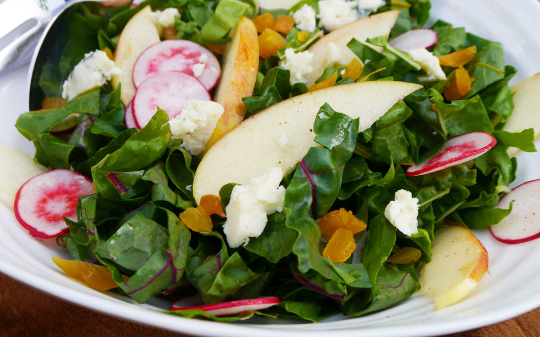 Rainbow Chard Salad with Apple and Radishes