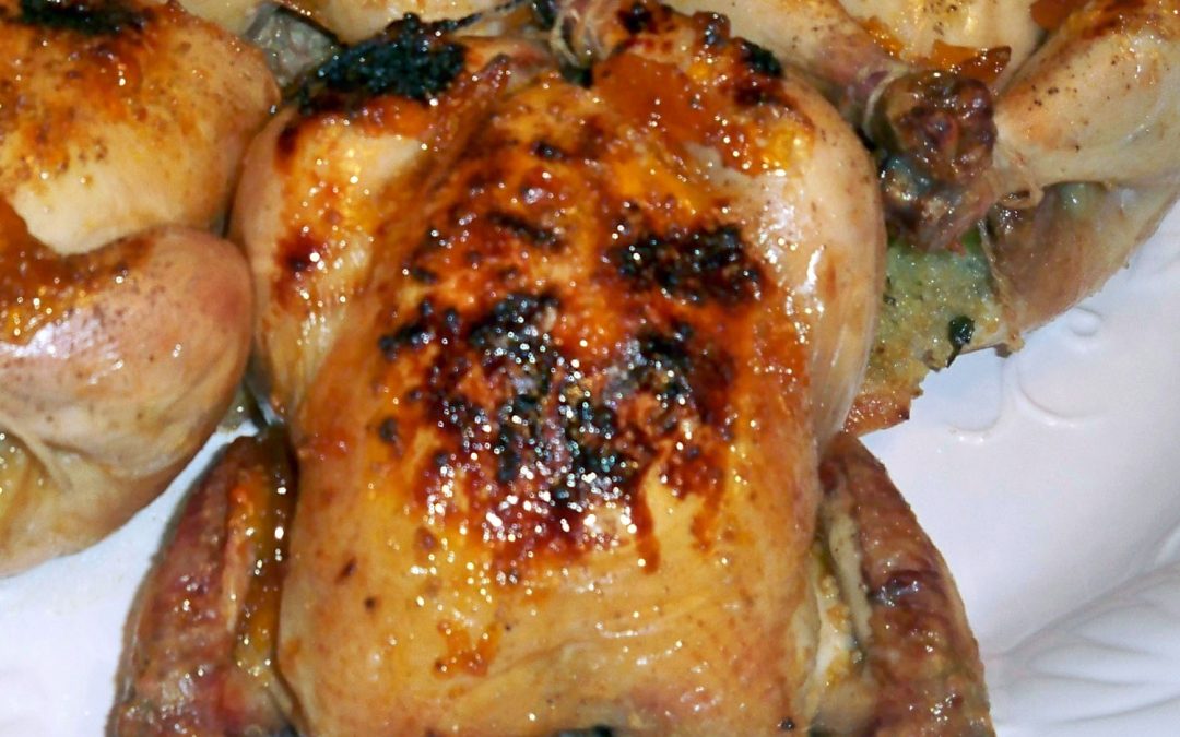 Cornish Game Hens with Apricot & Date Couscous Stuffing