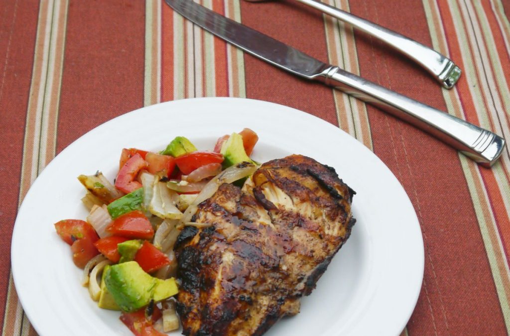 Balsamic Chicken with Hearts of Palm & Avocado Salad