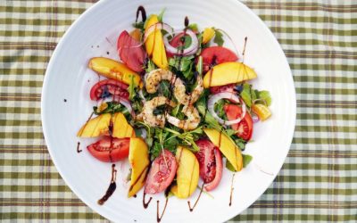 Tomato and Peach Shrimp Salad