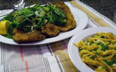 Florentine Pork Schnitzel & Green Onion Spaetzle