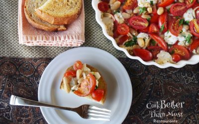 Marinated Cannellini Bean and Tomato Bruschetta