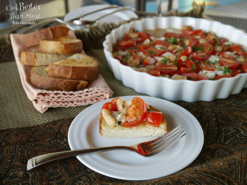 Marinated Cannellini Bean and Tomato Bruschetta 