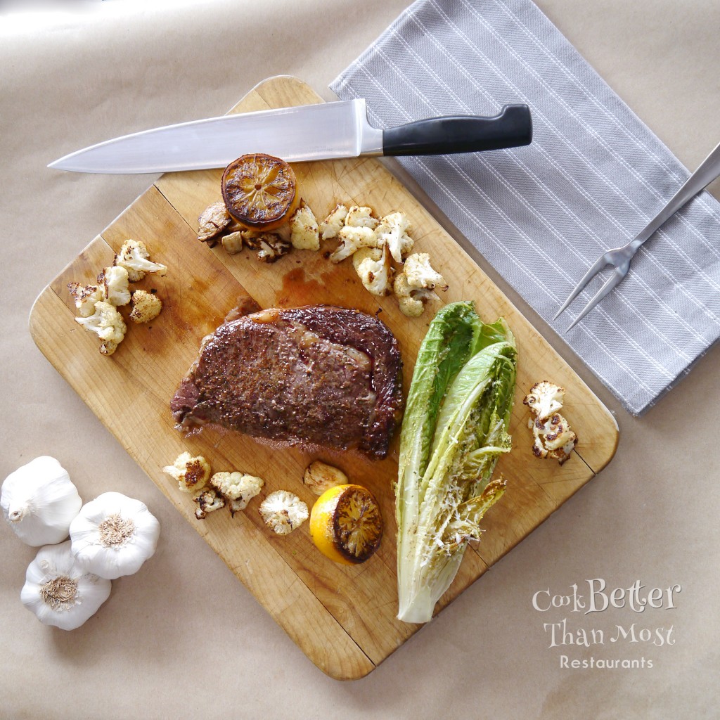 Giveaway: Sous Vide Ribeye with Roasted Romaine and Seared Meyer Lemons