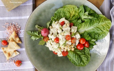 Creamy Arugula Chimichurri Chicken Salad